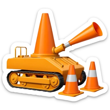 tank squashing traffic cones with its treads sticker