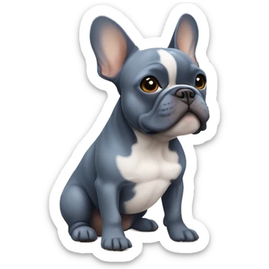 Blue french bulldog with tan markings sticker