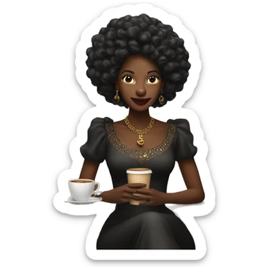 Black queen with coffee sticker