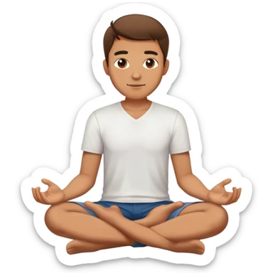 man sitting cross-legged on the floor sticker