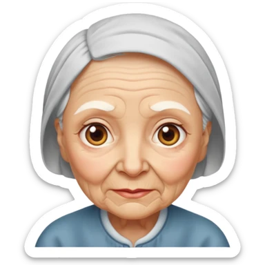 bald grandma sticker