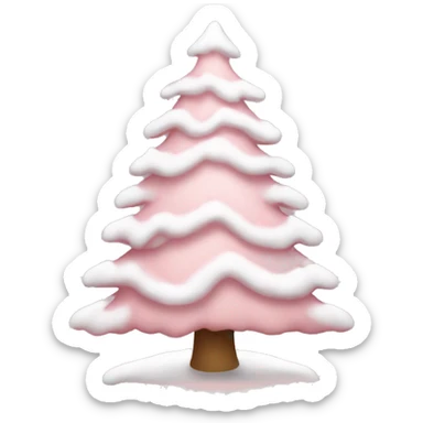Light pink Christmas tree with snow sticker