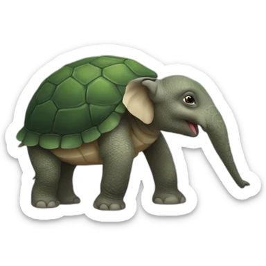 Tortue sur un éléphant sticker