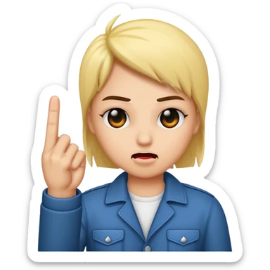 A baddie showing middle finger  sticker