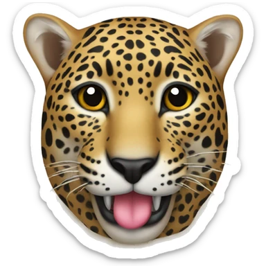 jaguar con emojis de corazones sticker
