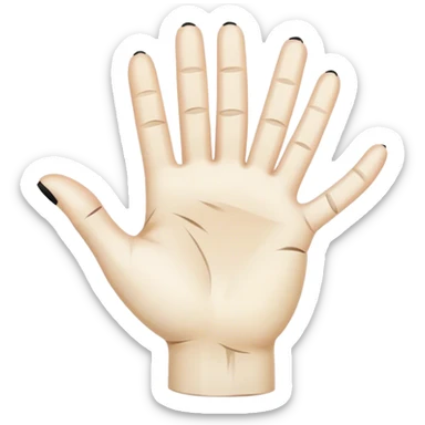 like hand showing okay made of white birch with black marks sticker