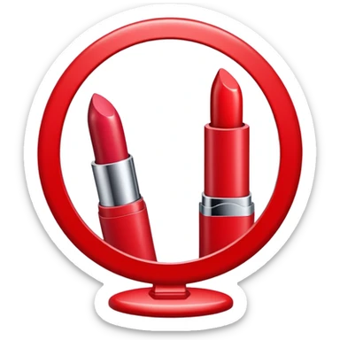 Lipstick on mirror sticker
