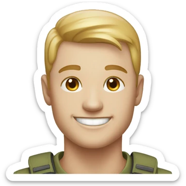 smiling outdoor portrait shaved pale male  sticker