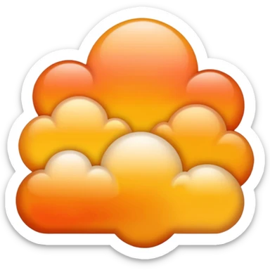 A golden sunset cloud with warm gradient tones. sticker