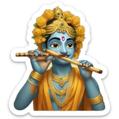 Krishna with flute sticker