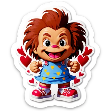 Chuckie on Valentines Day sticker