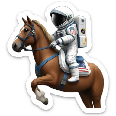 horse riding an astronaut sticker