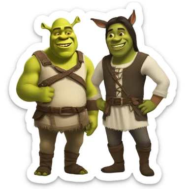 shrek and donkey sticker