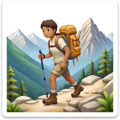 hiking in the mountains sticker