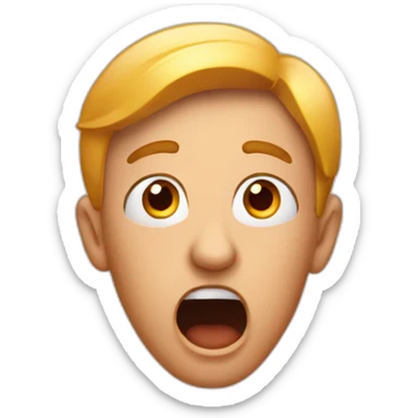 A surprised person has a red hurry face  sticker