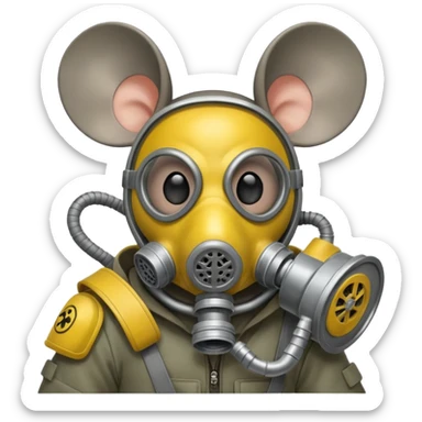 mouse with gas masks sticker