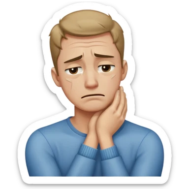 arms crossed holding neck crying guy sticker