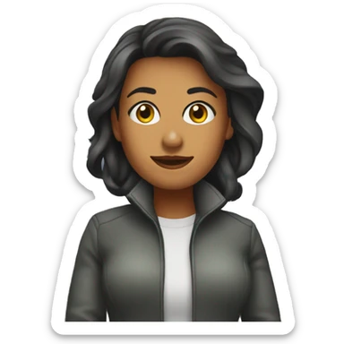 mujer en la la punta del empire state sticker