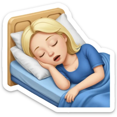 Blonde woman snoring sleeping sticker