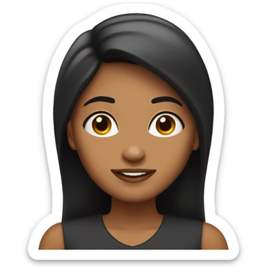 mujer morena de cabello negro abrazando corazon sticker