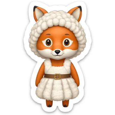 a fox wearing sheep dress sticker