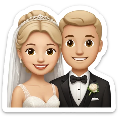 Bride and groom wedding couple sticker