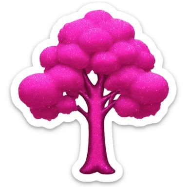Hot pink glitter tree  sticker