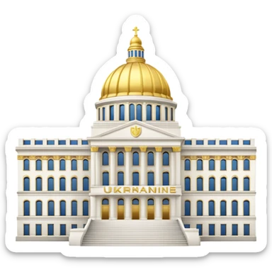 make the png emoji of Ukraine president's office building sticker