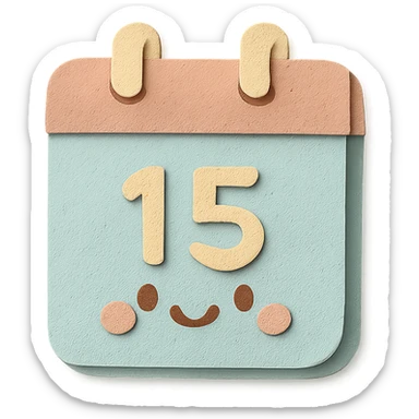 soft pastel cozy calendar box for bullet journal with a smiling face sticker