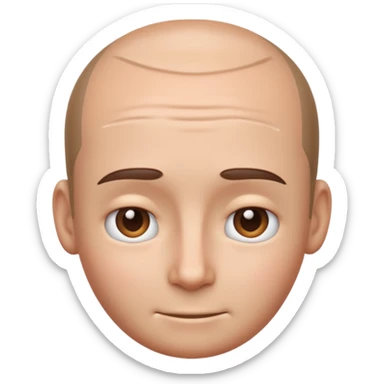 Apple-style 3D emoji showing a human forehead close-up, smooth skin, simple cartoon face style, only upper face visible with eyebrows, no background. sticker