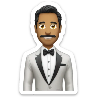 el meme del pana miguel con traje de gala saludando  sticker