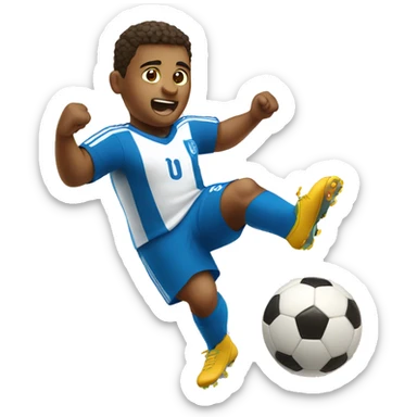 fat small soccer player kicking sticker