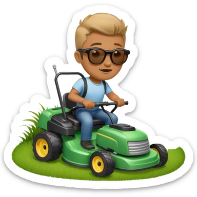 guy farting while mowing lawn  sticker