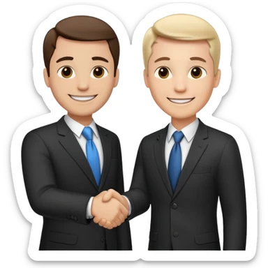 two men in business attire shaking hands sticker