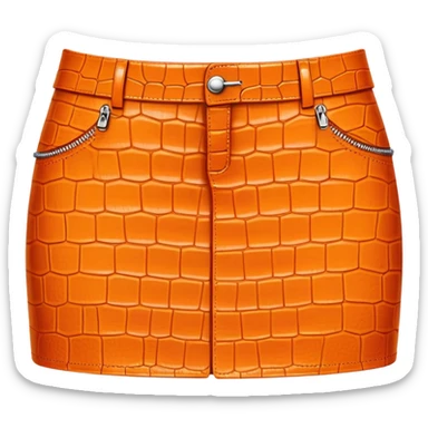 super realistic orange crocodile leather mini skirt sticker