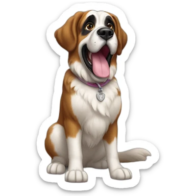 Un chien saint Bernard qui danse sticker