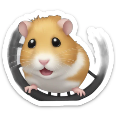 Hamster qui fait sa roue sticker