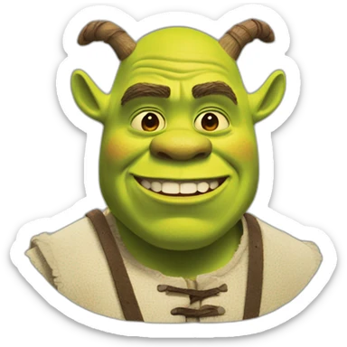 shrek with moûts widely open sticker
