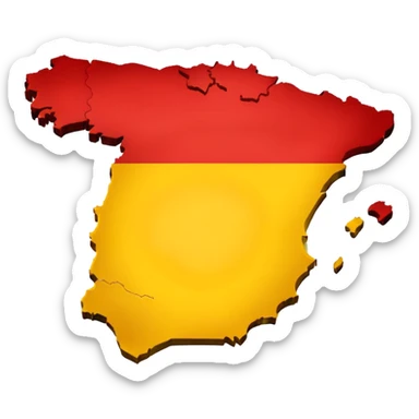 simple map of Spain (the country) in red and yellow emoji sticker
