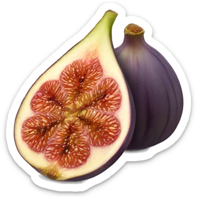fig fruit slice sticker