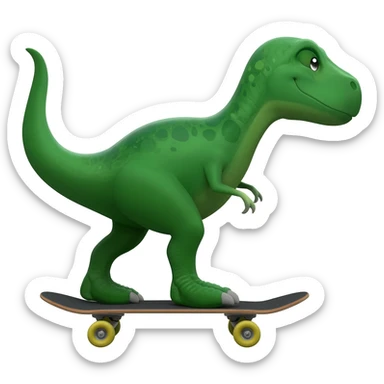 Dinosaur on a skateboard sticker