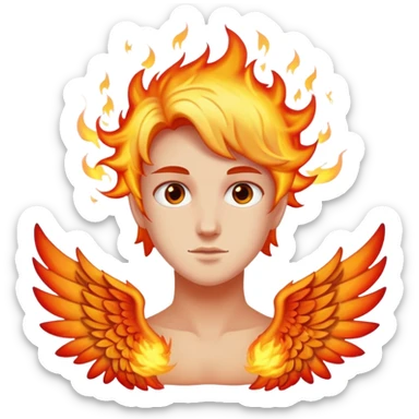 One person with Burning wings  sticker