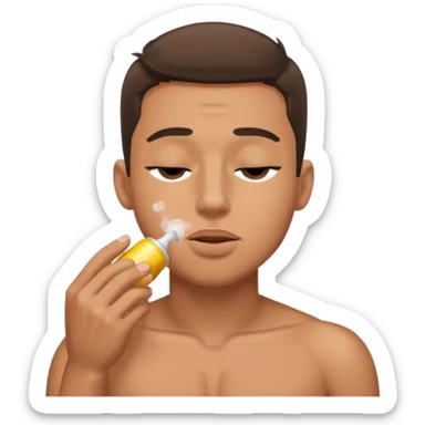 Shirtless gay male sniffing poppers sticker