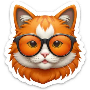 cat with oversized sunglasses sticker