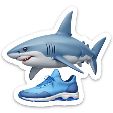 Shark with blue shoes  sticker