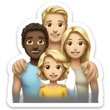 White Family with 3 kids and  sticker