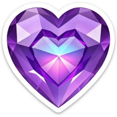 purple heart with a crystal effect sticker