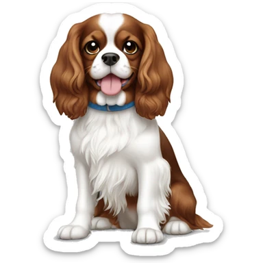 White and Brown, Cavalier King Charles Spaniel sticker
