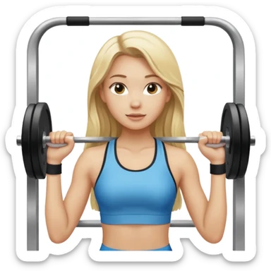 Blonde girl with long hair gym sticker