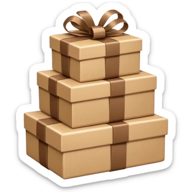 stacks of beautiful beige gifts and brown books sticker